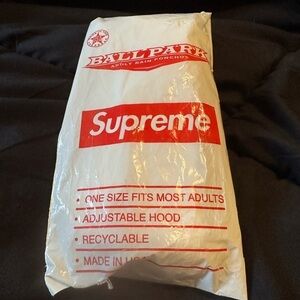 Supreme Ballpark Rain Poncho Men White with logo